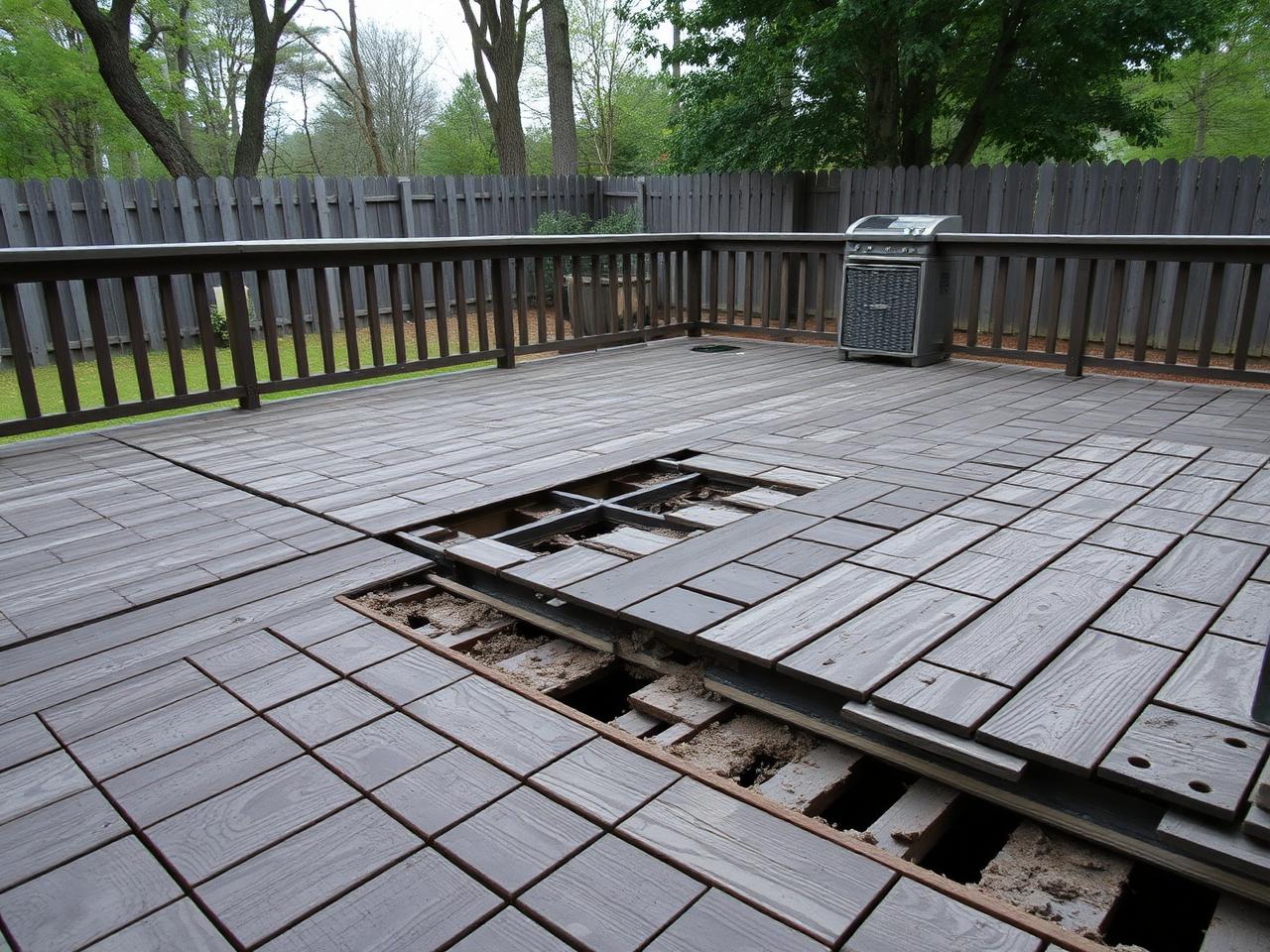 Lakewood Backyard Deck Rebuild before